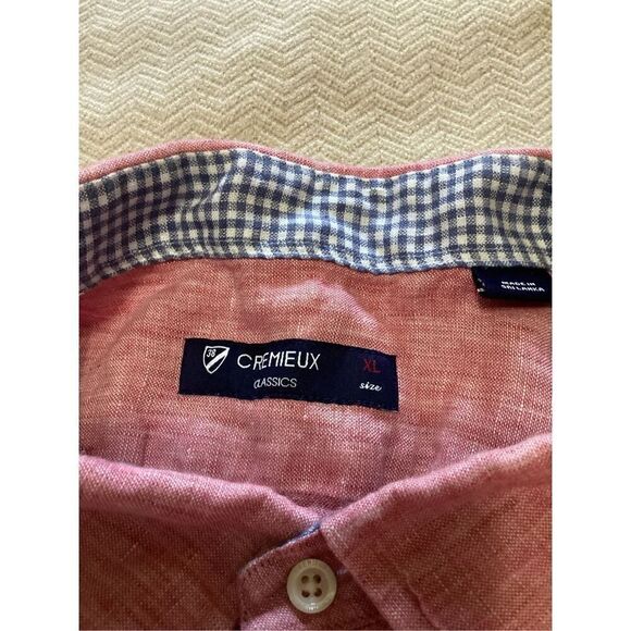 Cremieux Men’s Pink Linen Shirt XL - Picture 3 of 9